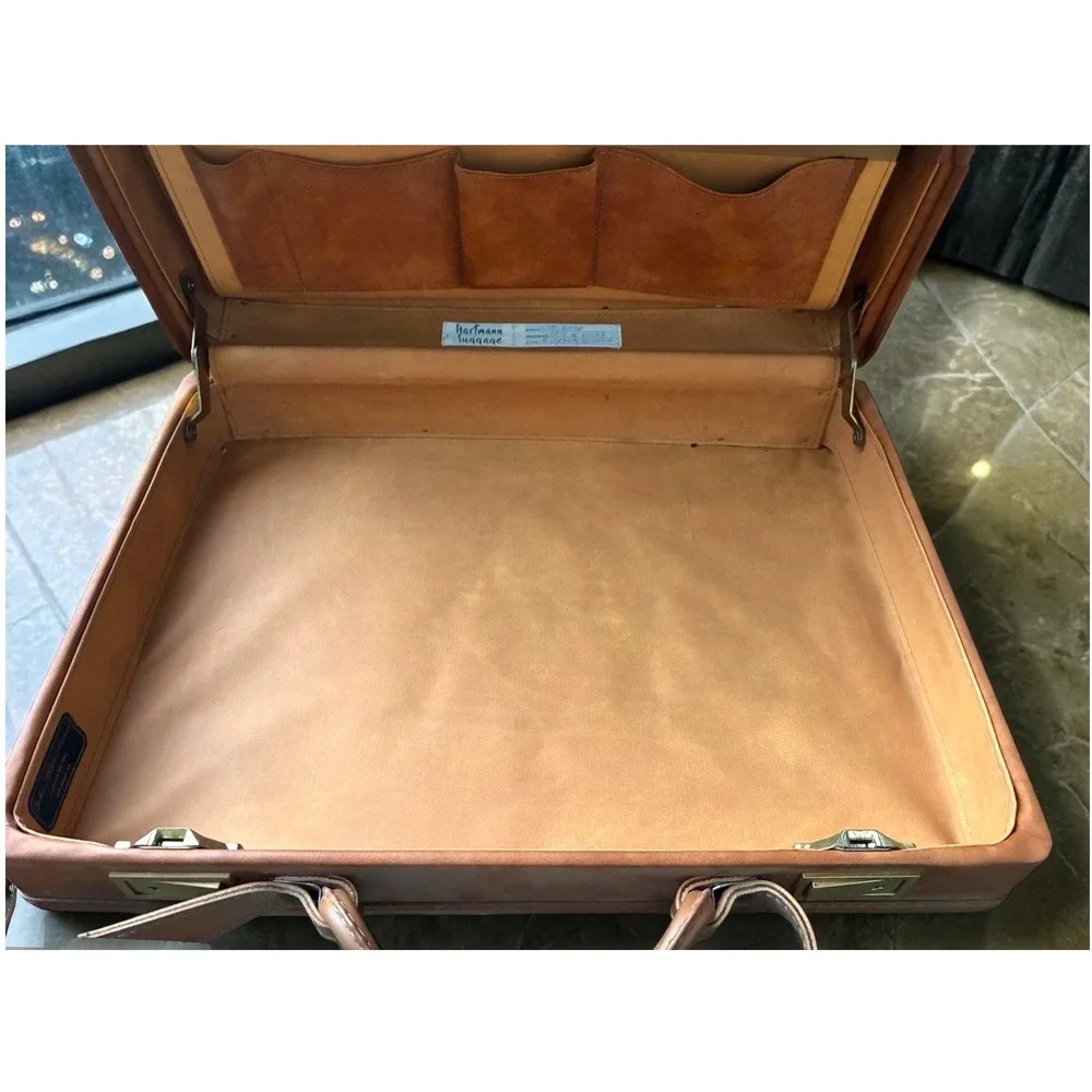 Vintage Hartmann Belting Leather Attache Briefcase Tan USA 18x13x5